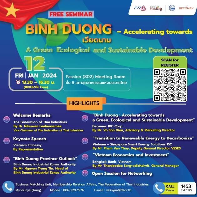 Binh Duong – Accelerating towards a Green, Ecological and Sustainable Development“